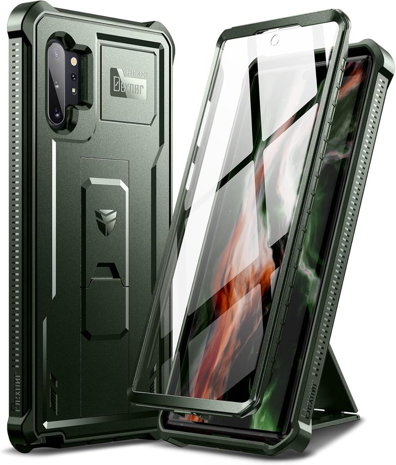 Dexnor for Samsung Galaxy Note 10+ Plus Case, [Built in Screen Protector and Kickstand] Heavy Duty Military Grade Protection Shockproof Protective Cover for Samsung Galaxy Note 10 Plus (Army Green) - Image 1